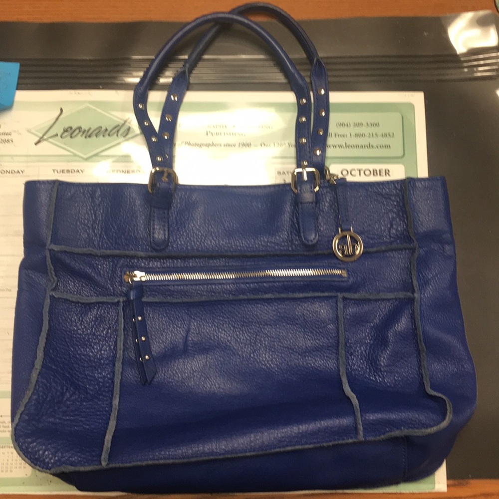 Blue shoulder purse by Audrey Brooke